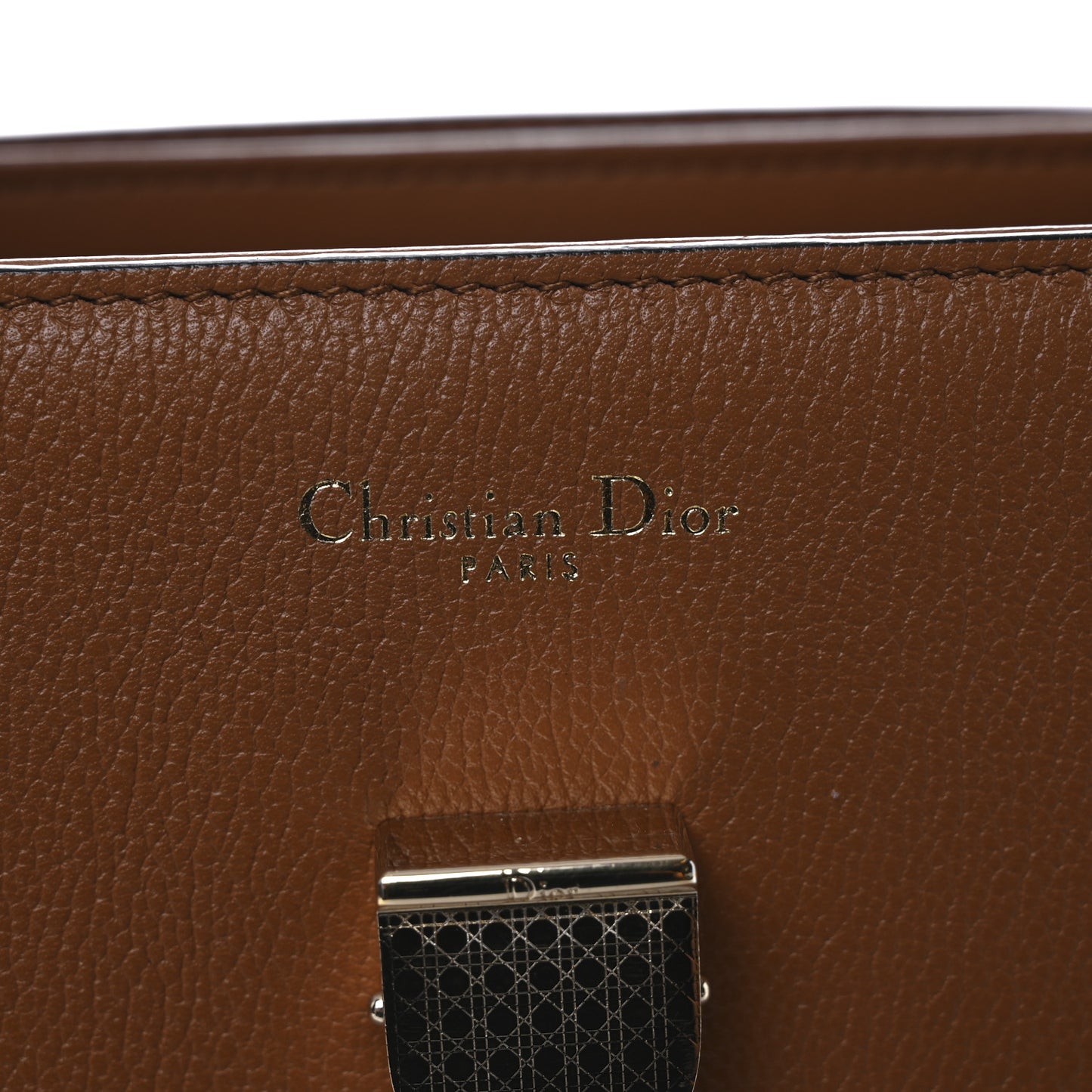 Grained Calfskin Medium Diorever Flap Brown