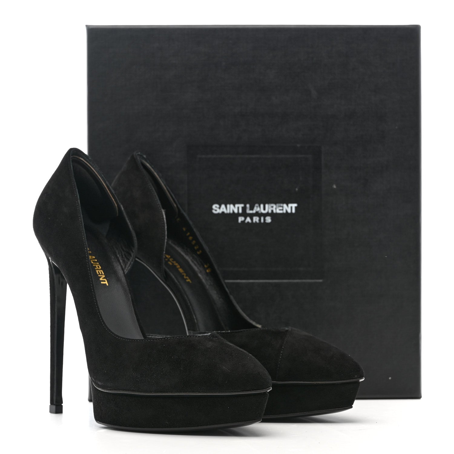 Saint Laurent Suede Janis 105 D'Orsay Pumps 38 Black 10 of 10