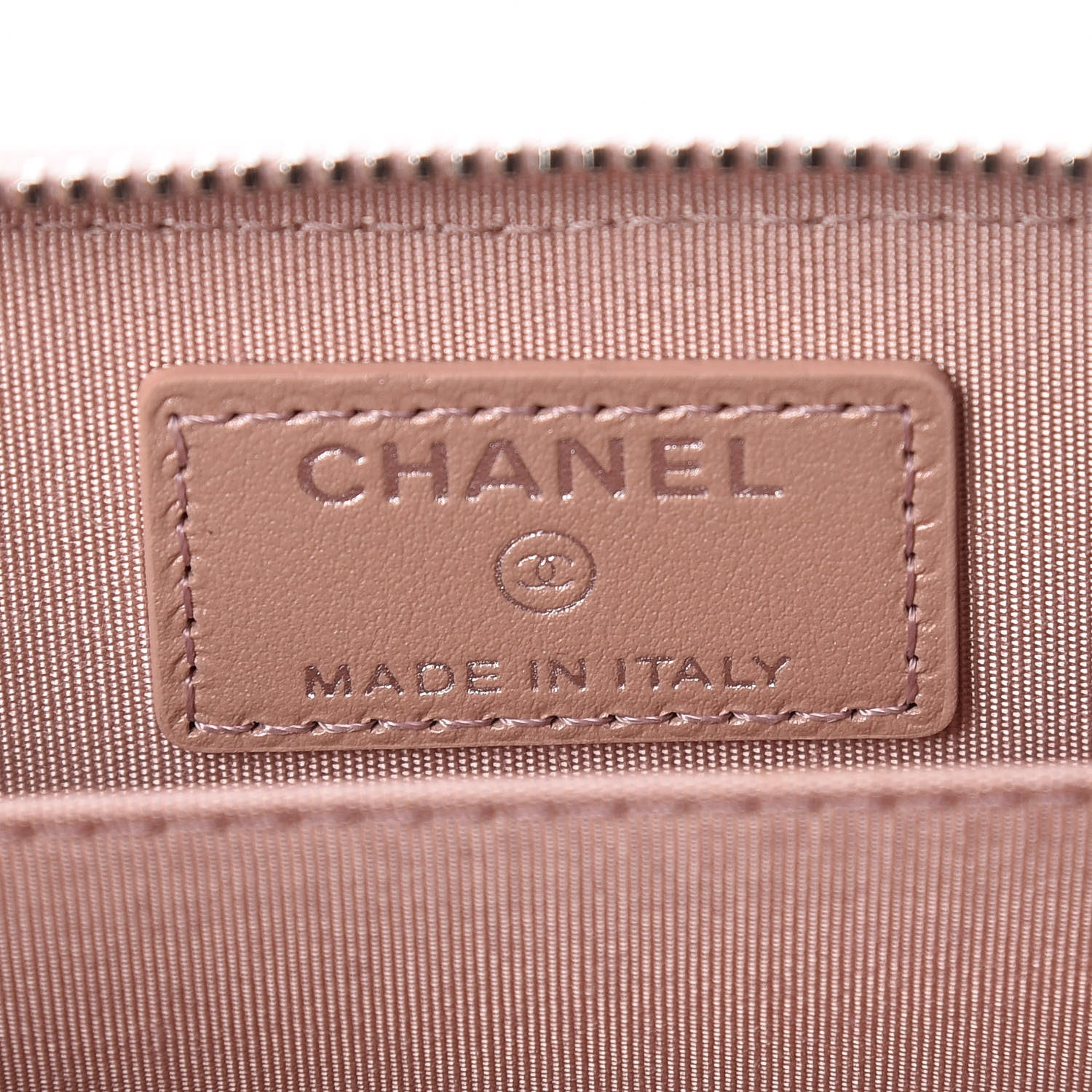 Chanel Goatskin Camellia Embossed Zip Coin Purse Light Pink 6 of 8