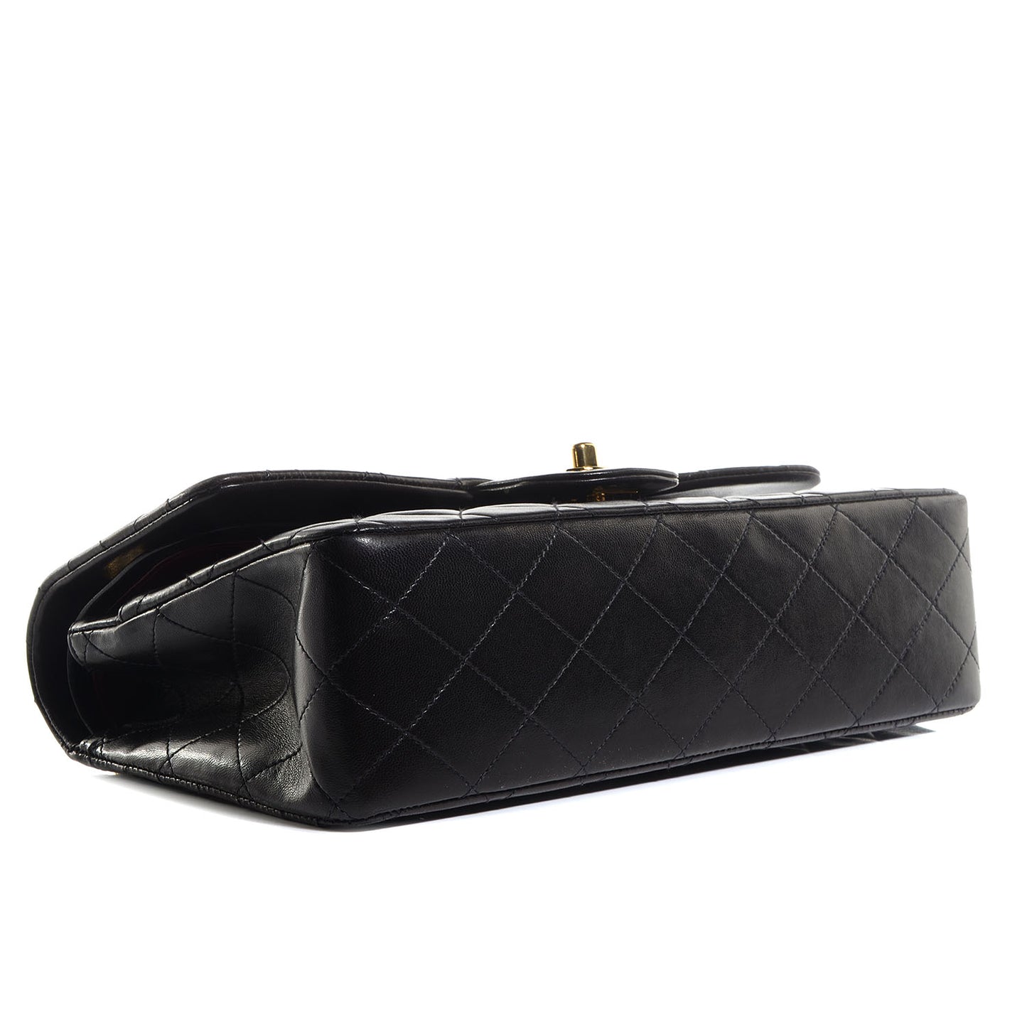 Lambskin Medium Double Flap Black