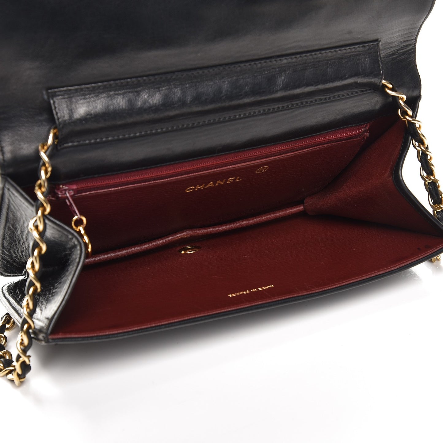 Lambskin Quilted Small Single Flap Black