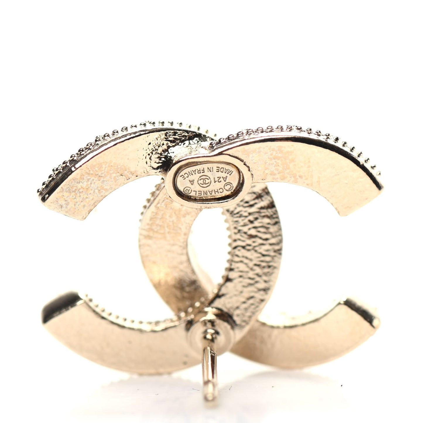 Pearl Crystal CC Earrings Gold