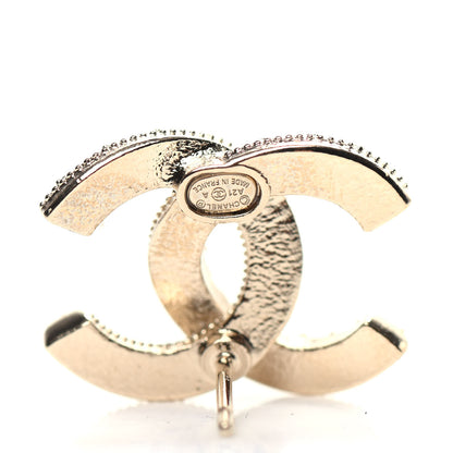 Chanel Pearl Crystal CC Earrings Gold 4 of 5