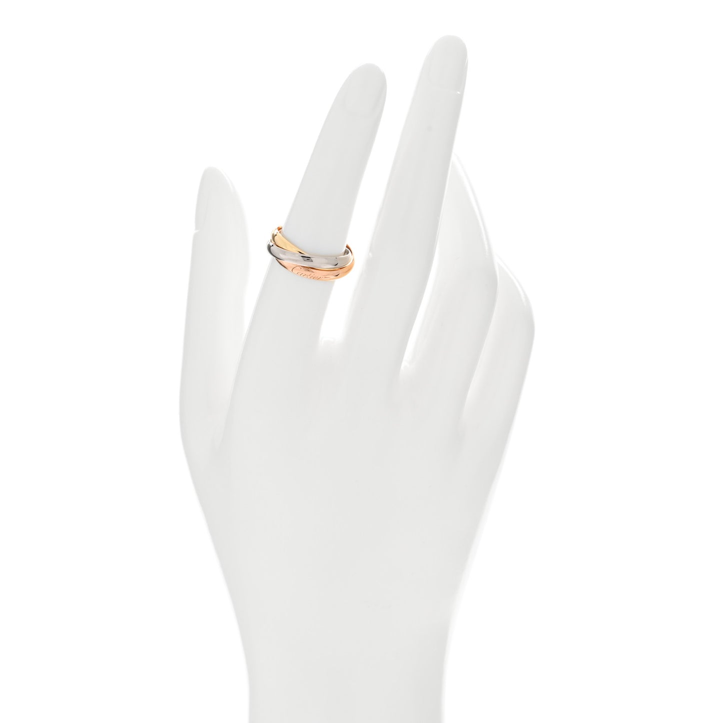 18K Pink Yellow White Gold Small Trinity Ring 53 6.25