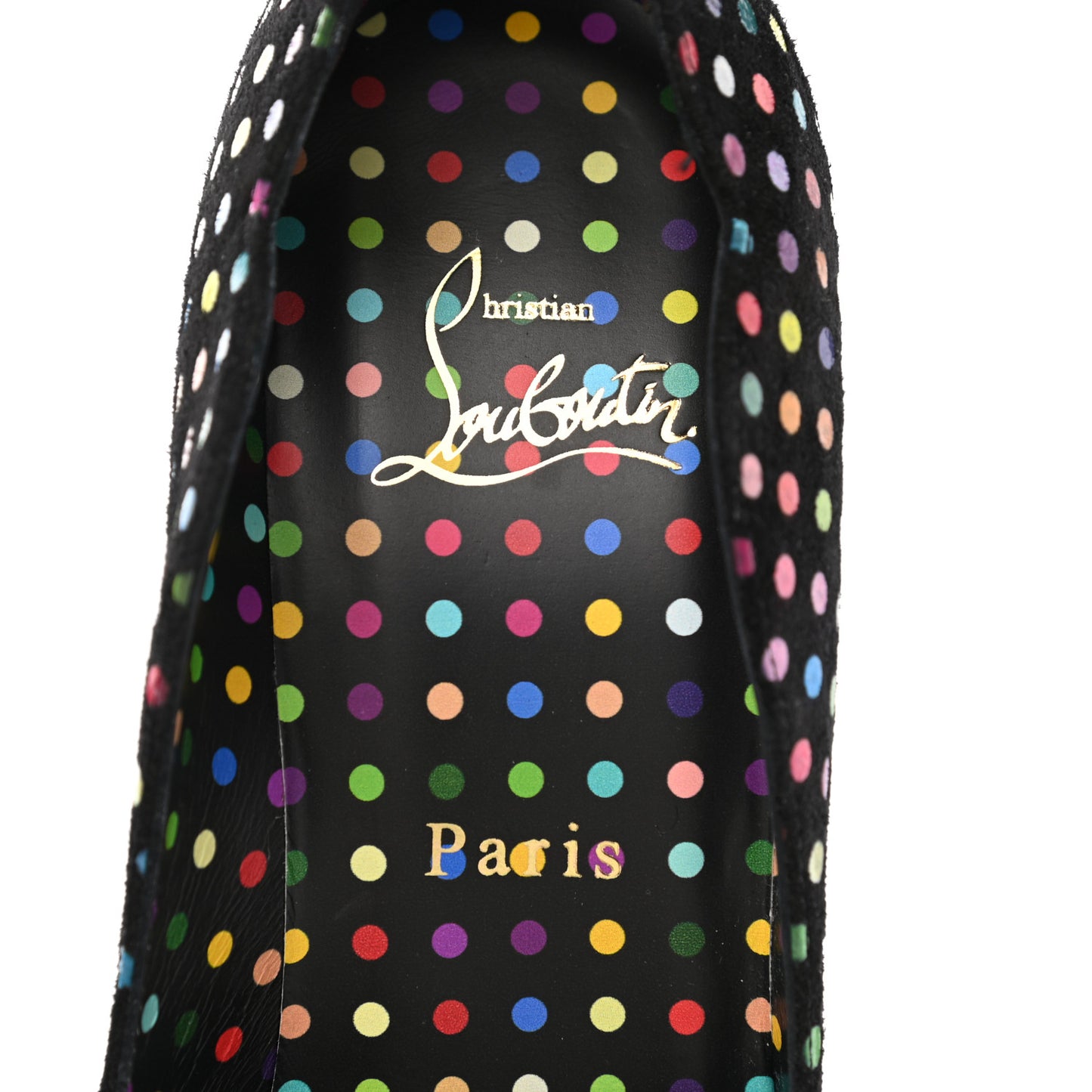Suede Polka Dot Hot Chick 100 Pumps 37.5 Black Multicolor