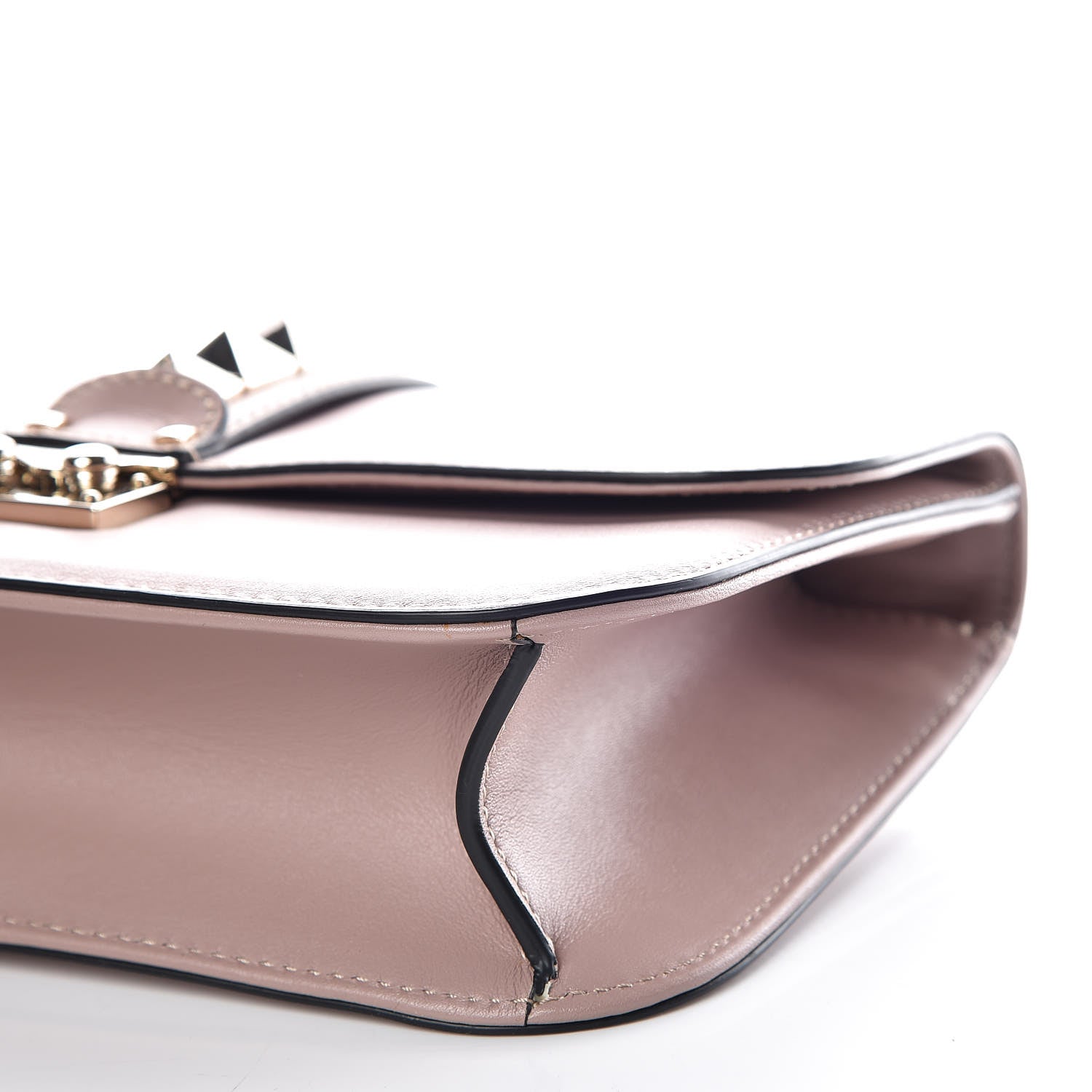 Valentino Garavani Vitello Medium Glam Lock Rockstud Flap Poudre 7 of 10