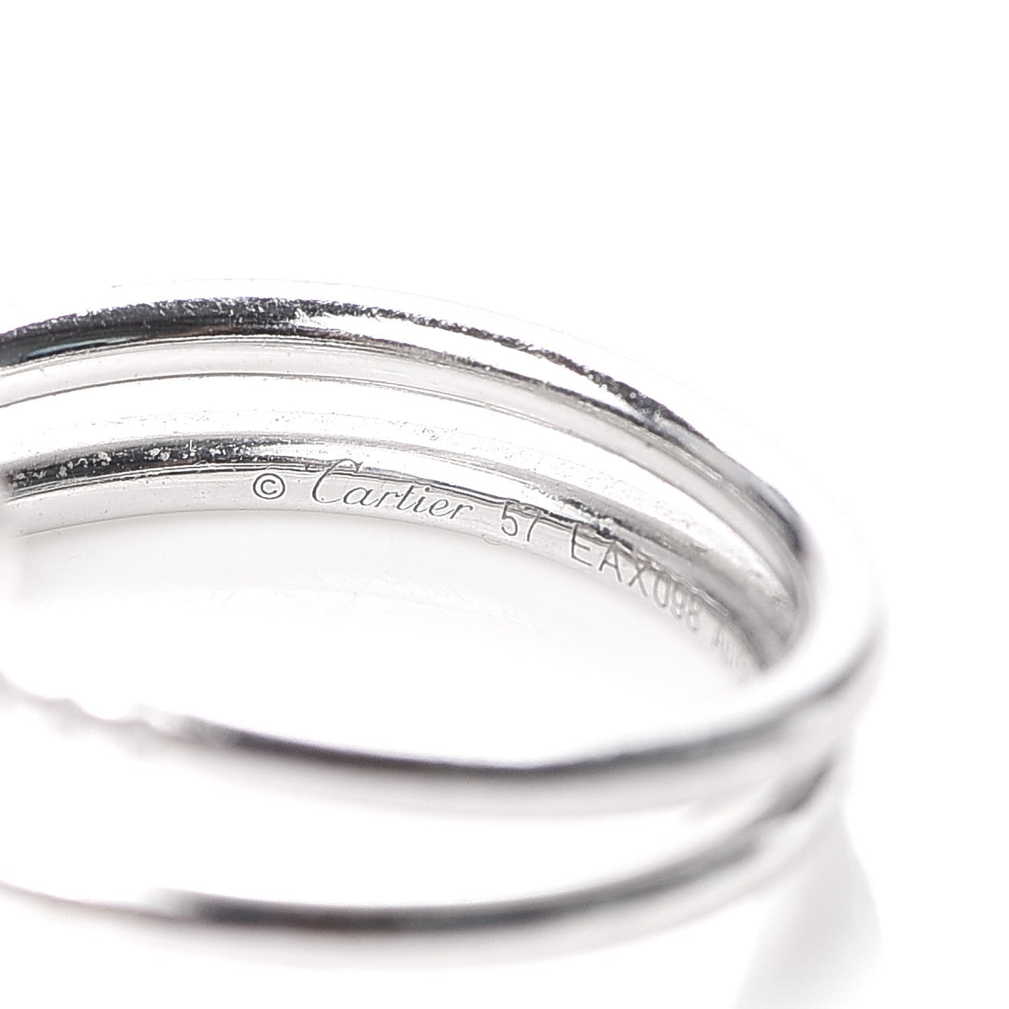 18K White Gold Diamond Double Juste Un Clou Ring 57 8