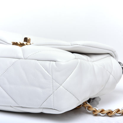 Chanel Goatskin Quilted Medium 19 Flap White 7 of 11