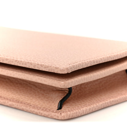 Gucci Dollar Calfskin Enamel Monochrome Mini GG Marmont Chain Wallet Perfect Pink 9 of 9