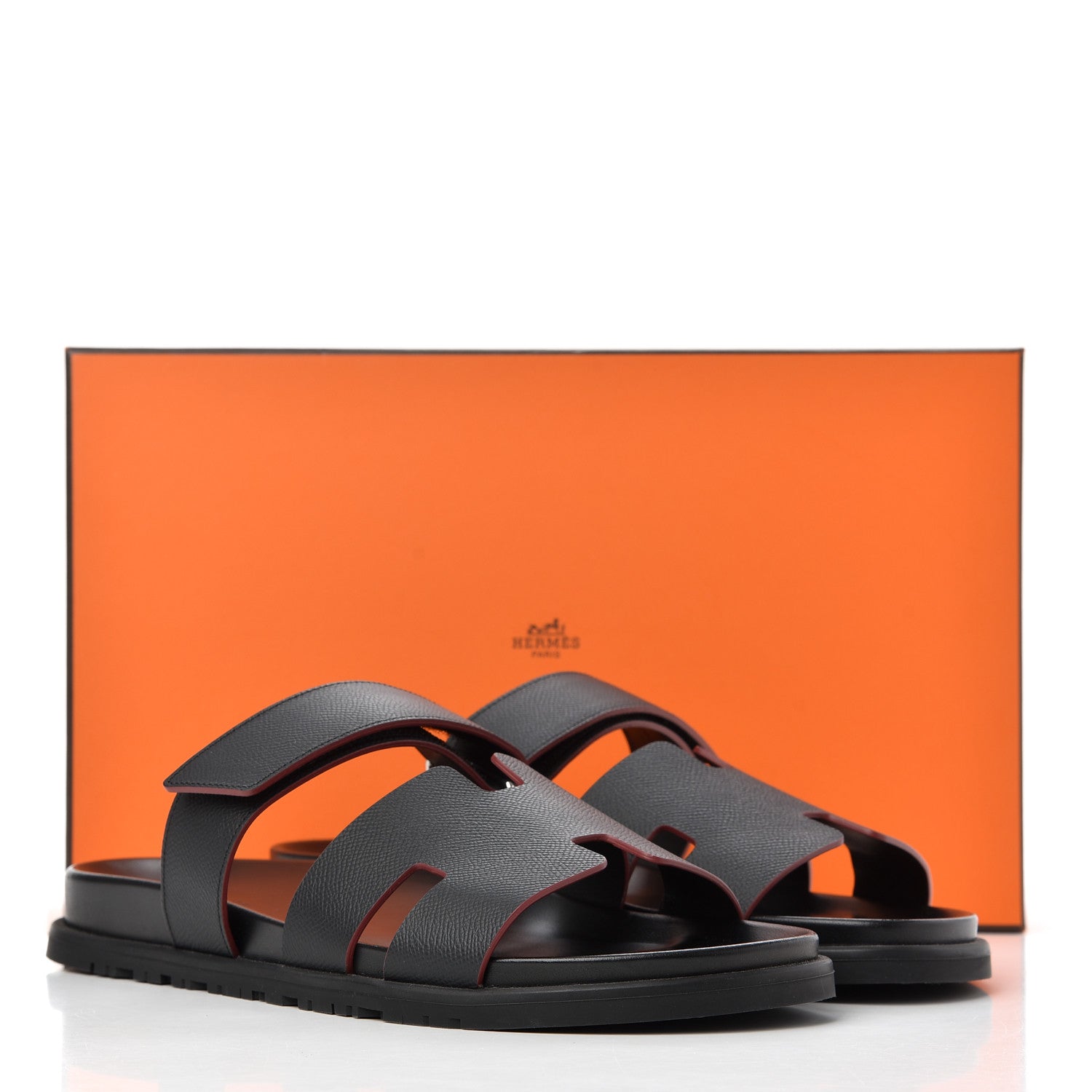 Hermes Epsom Mens Chypre Sandals 45 Black 13 of 13
