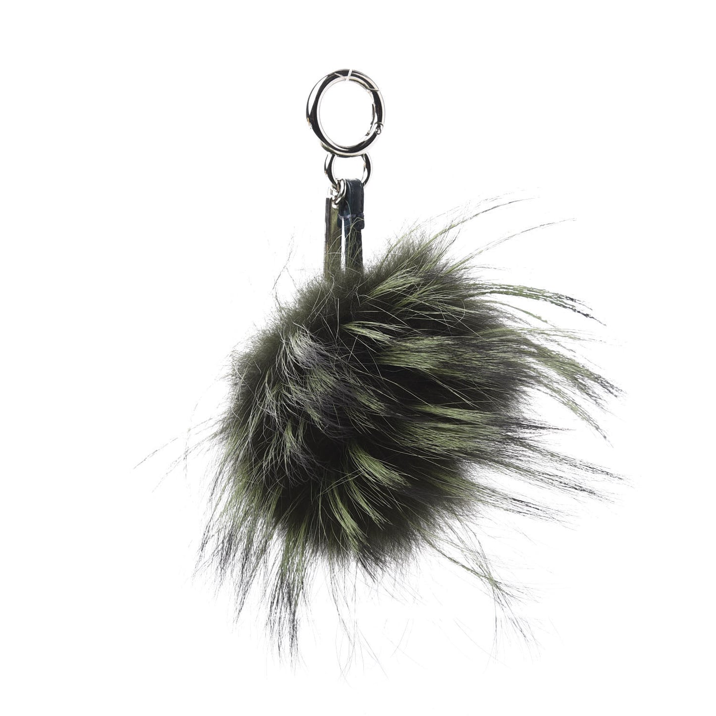 Rabbit Fox Mink Fur Monster Zesty Bag Bug Charm Green Black