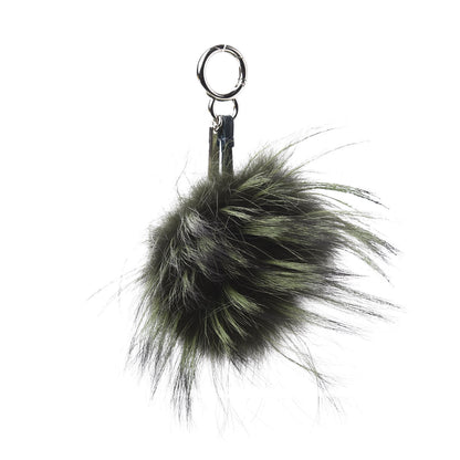 Fendi Rabbit Fox Mink Fur Monster Zesty Bag Bug Charm Green Black 3 of 5