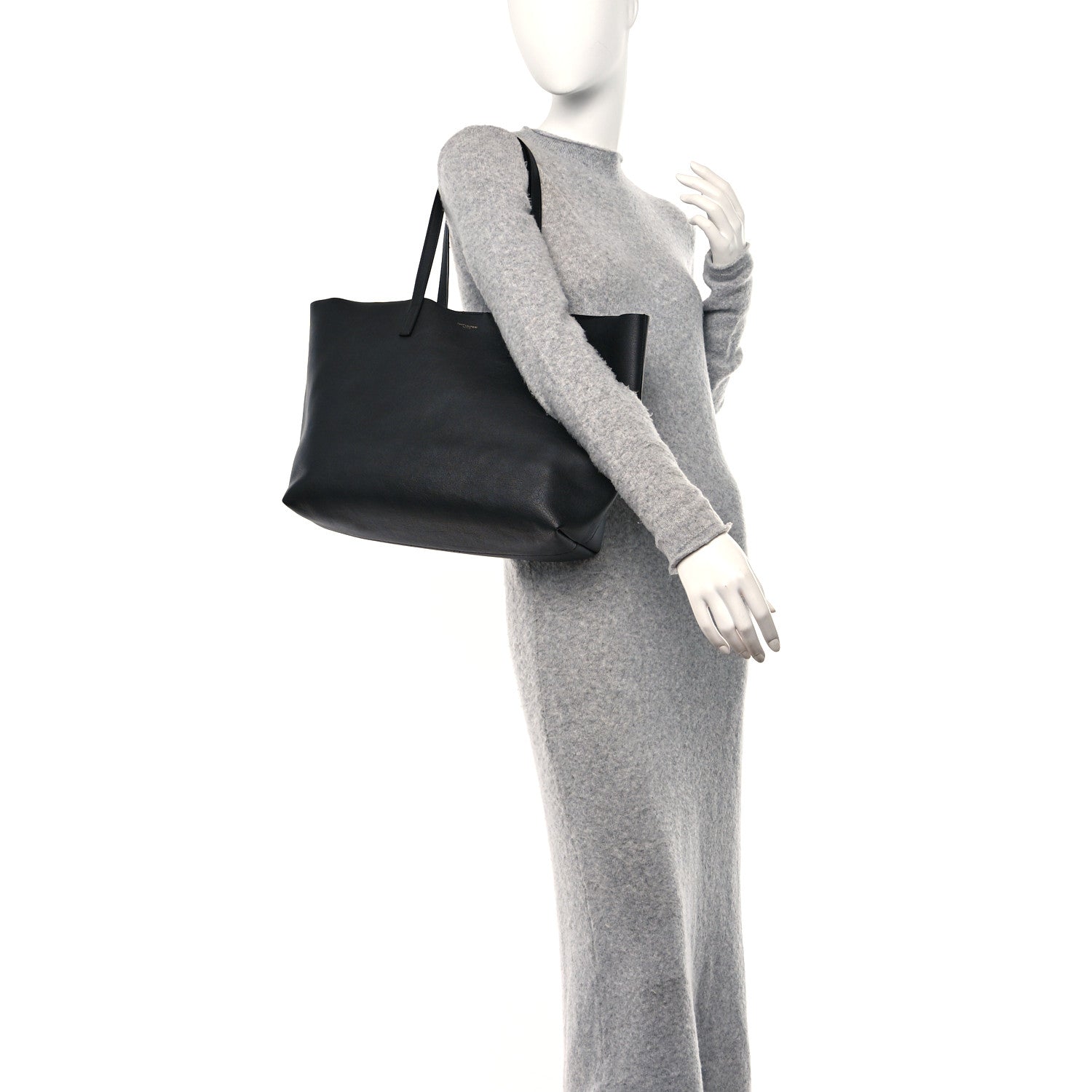Saint Laurent Calfskin Large Shopping Tote Black 2 of 12