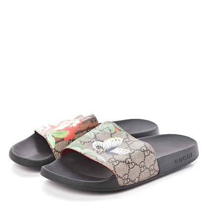 Gucci GG Supreme Monogram Tian Womens Slide Sandals 38 Beige Multicolor 3 of 6