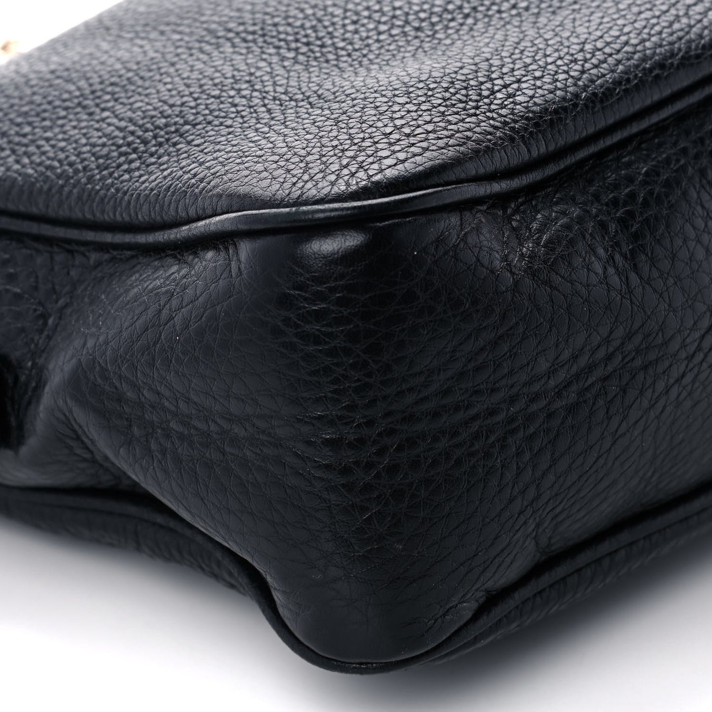 Pebbled Calfskin Small Soho Bowler Black