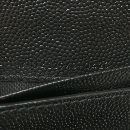 Saint Laurent SAINT LAURENT Grain De Poudre Matelasse Chevron Monogram Compact Tri Fold Wallet Black 7 of 9