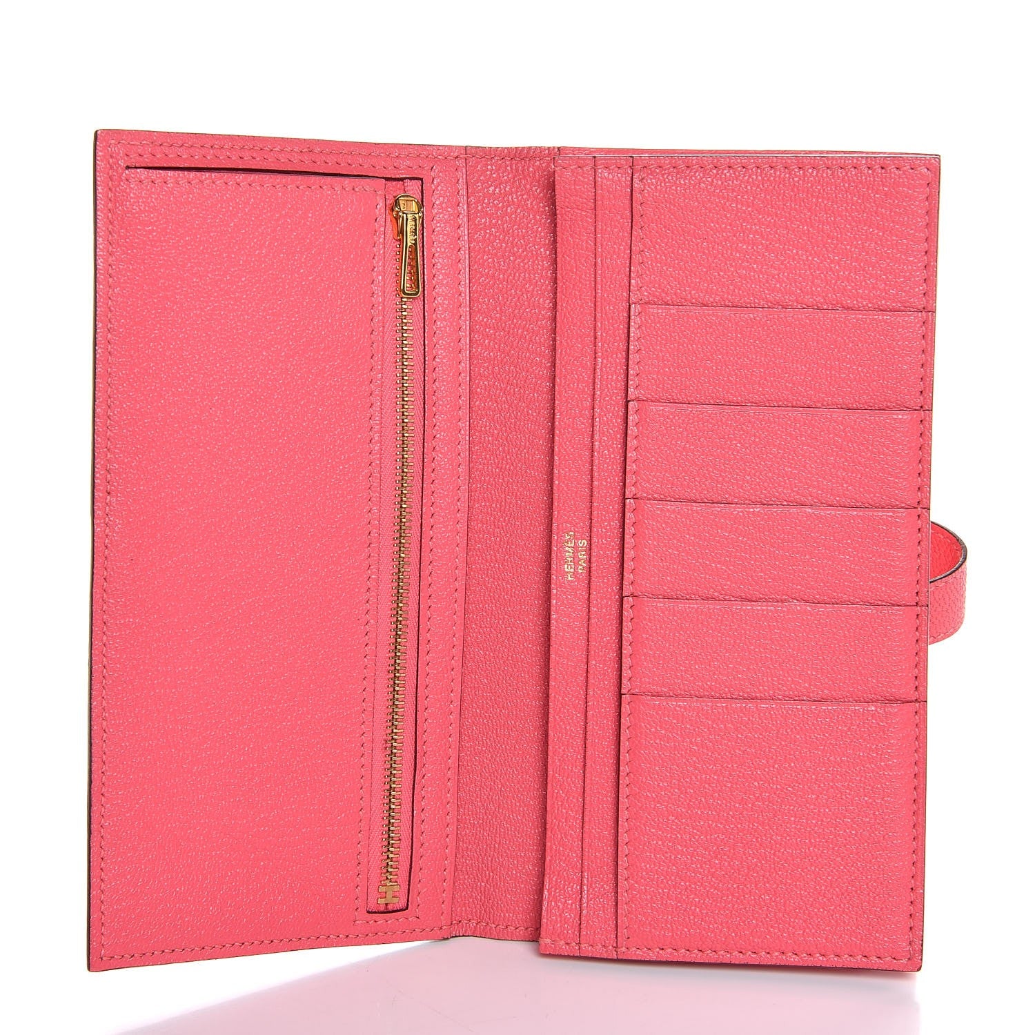 Hermes Chevre Mysore Bearn Gusset Wallet Rose Azalee 5 of 8