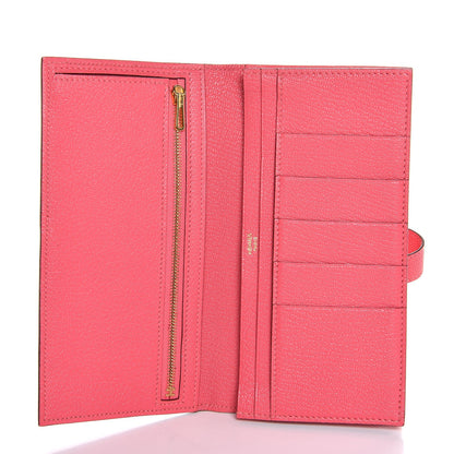 Hermes Chevre Mysore Bearn Gusset Wallet Rose Azalee 5 of 8
