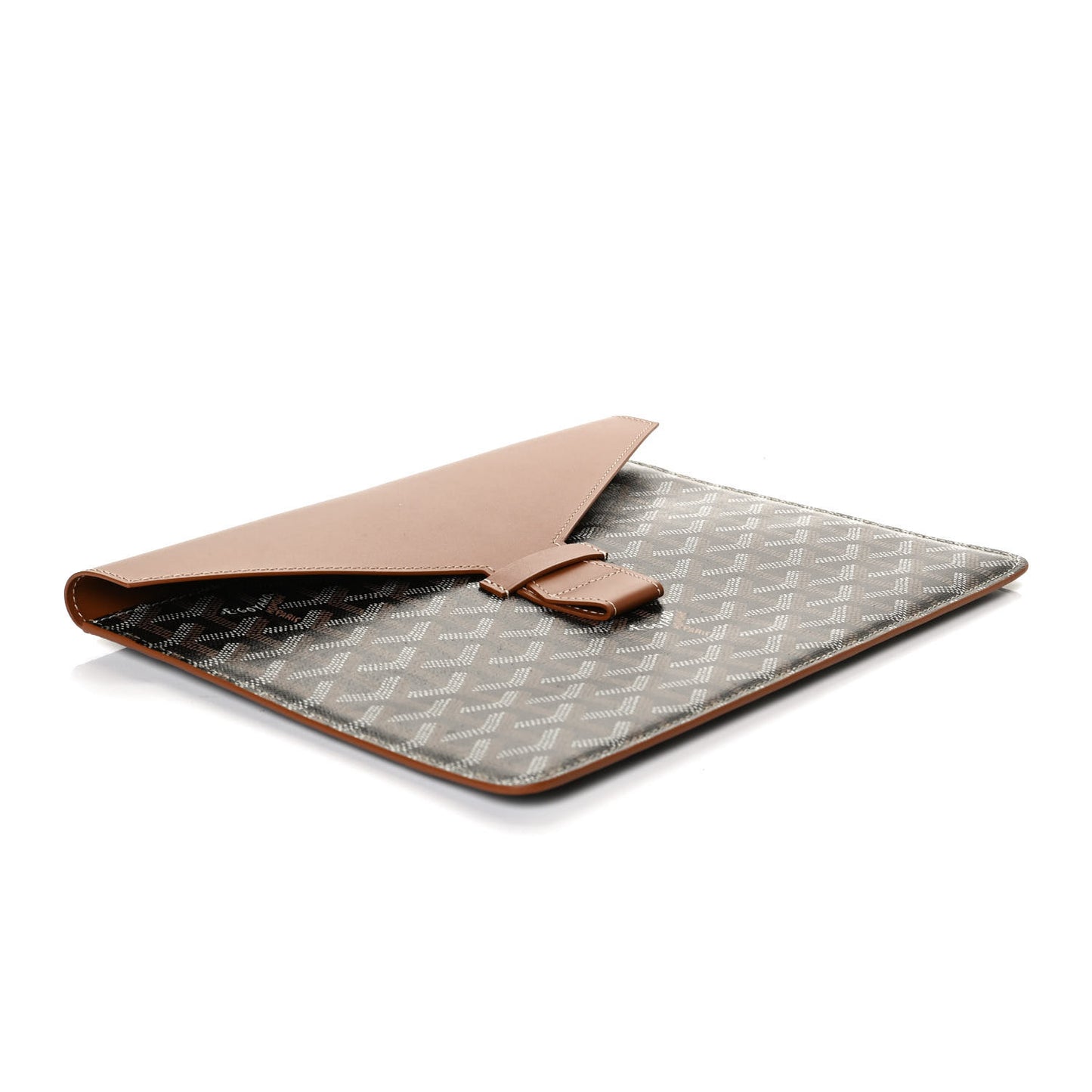 Goyardine Commando Envelope 2 Flat Large Pouch Black Gold
