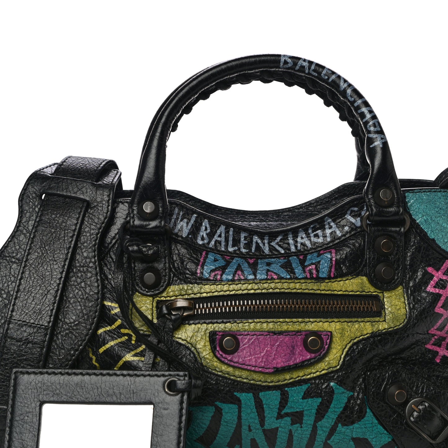 Agneau Arena Graffiti All Over Classic Hardware Mini City Black Multicolor
