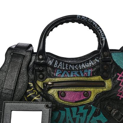 Balenciaga Agneau Arena Graffiti All Over Classic Hardware Mini City Black Multicolor 8 of 14