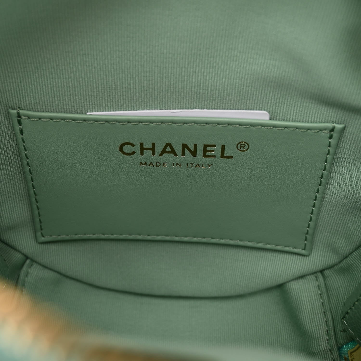Chanel Caviar Quilted Small Round Vanity With Chain Light Green 6 of 11
