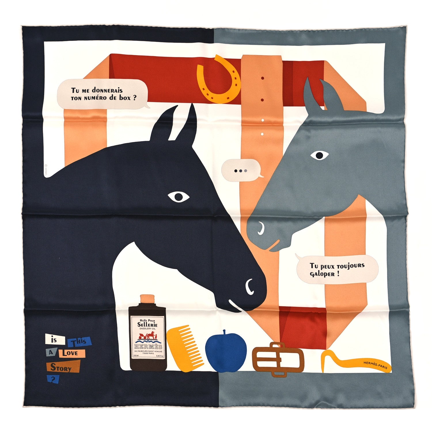 Hermes Silk Is This A Love Story? Scarf 70 1 of 3