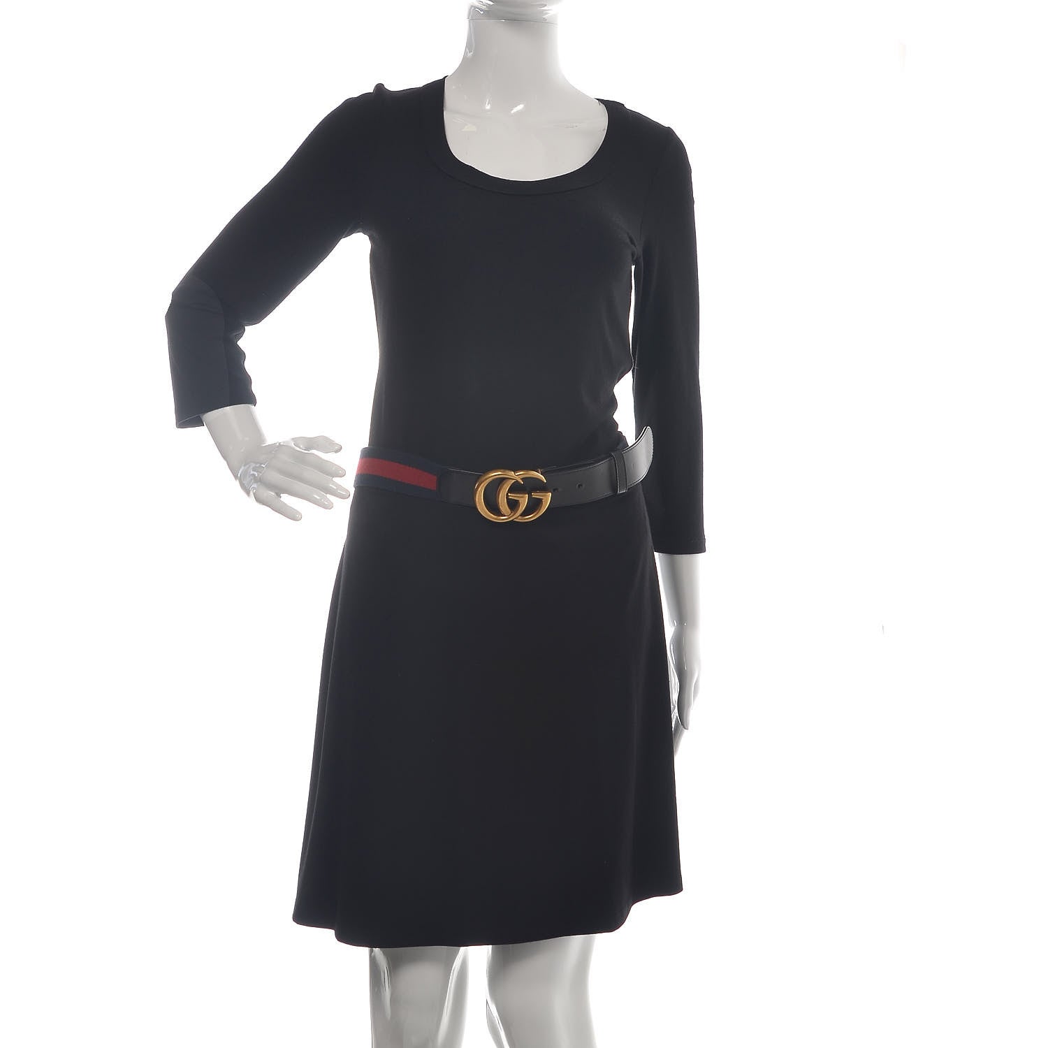 Gucci Nylon Calfskin Double G Web 40mm Belt 95 38 Blue Red Black 2 of 7