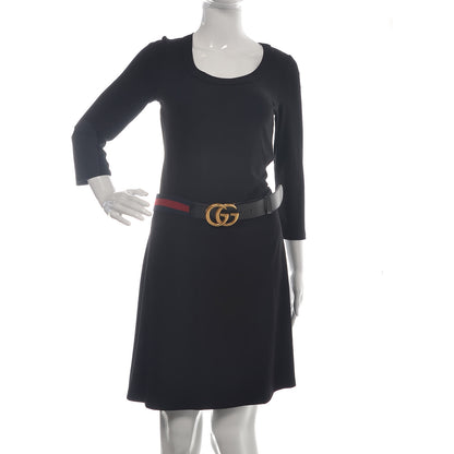Gucci Nylon Calfskin Double G Web 40mm Belt 95 38 Blue Red Black 2 of 7