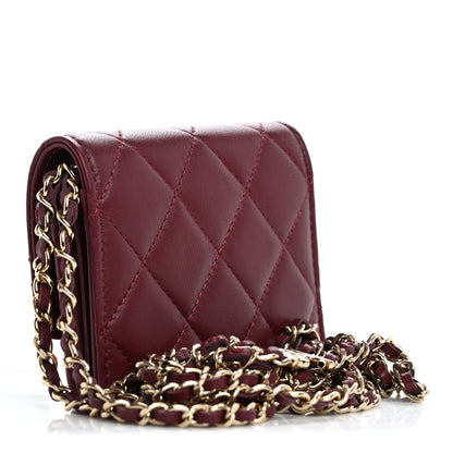 Chanel Lambskin Quilted Mini Flap With Chain Burgundy 2 of 11