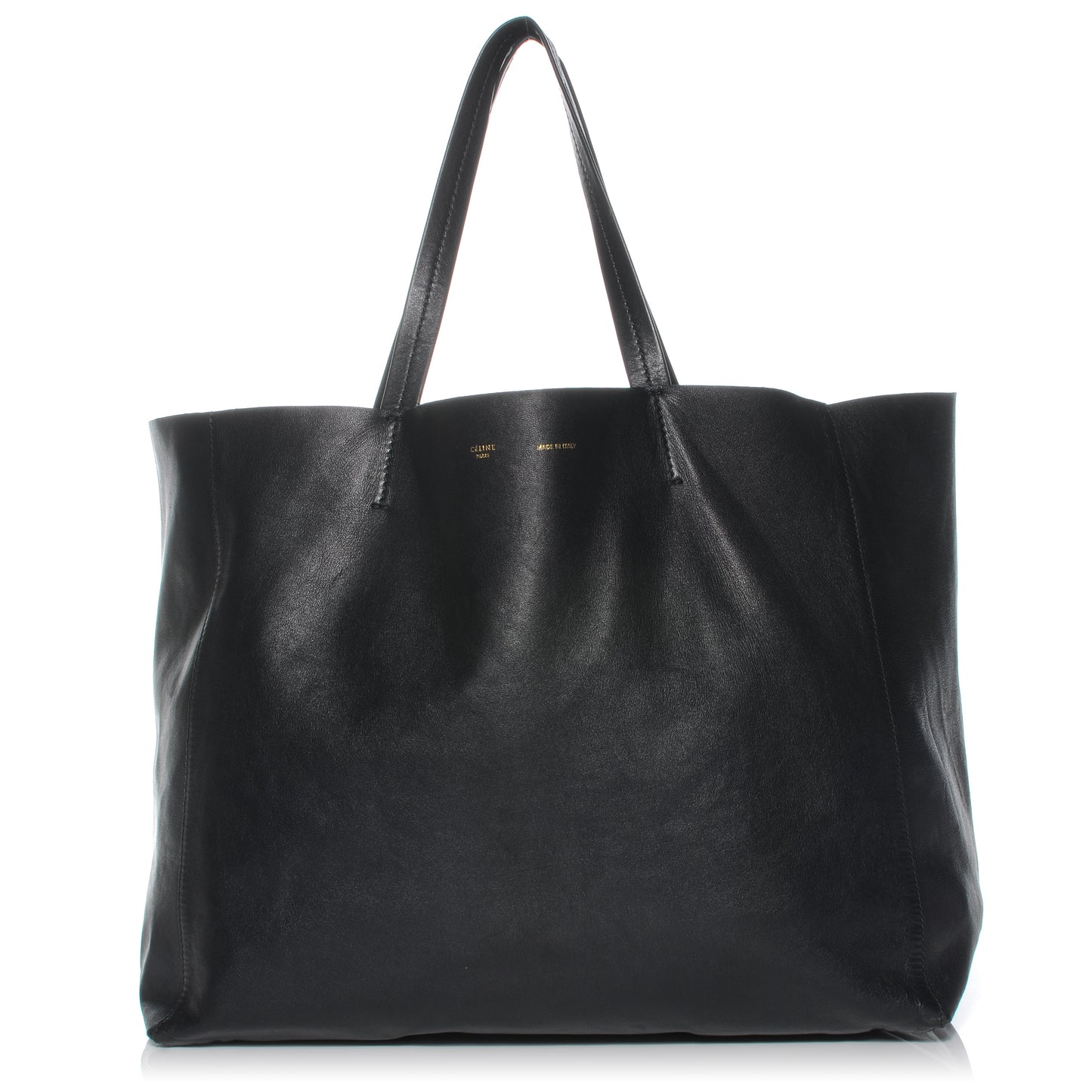 Leather Horizontal Cabas Black