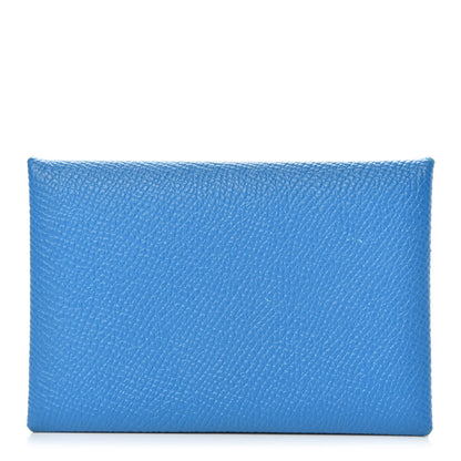 Hermes Epsom Calvi Card Case Bleu Zanzibar 1 of 7