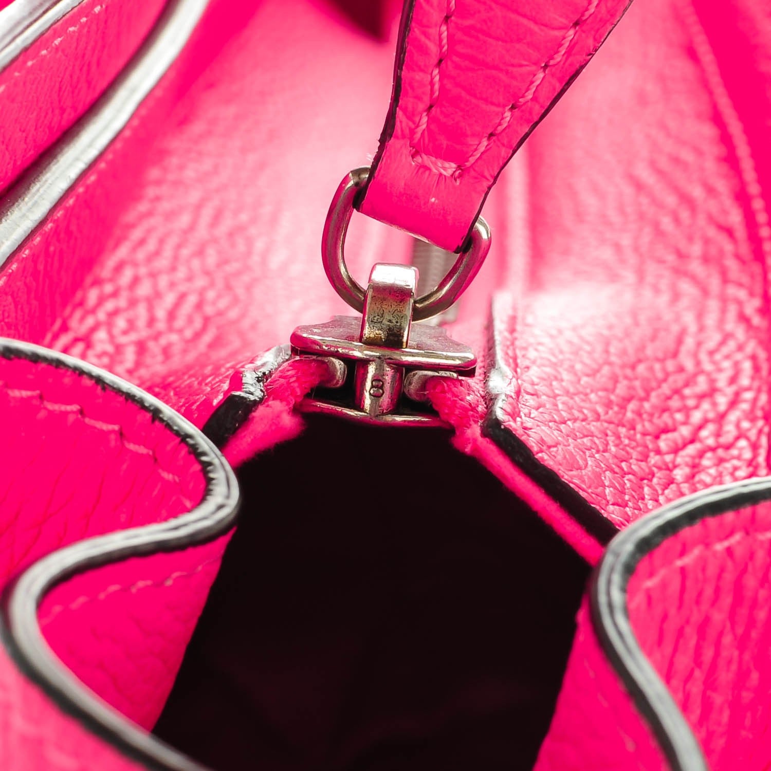 Celine Drummed Calfskin Micro Luggage Fluo Pink 5 of 8