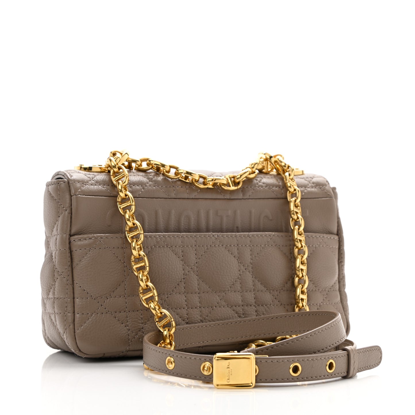 Calfskin Cannage Small Caro Bag Taupe