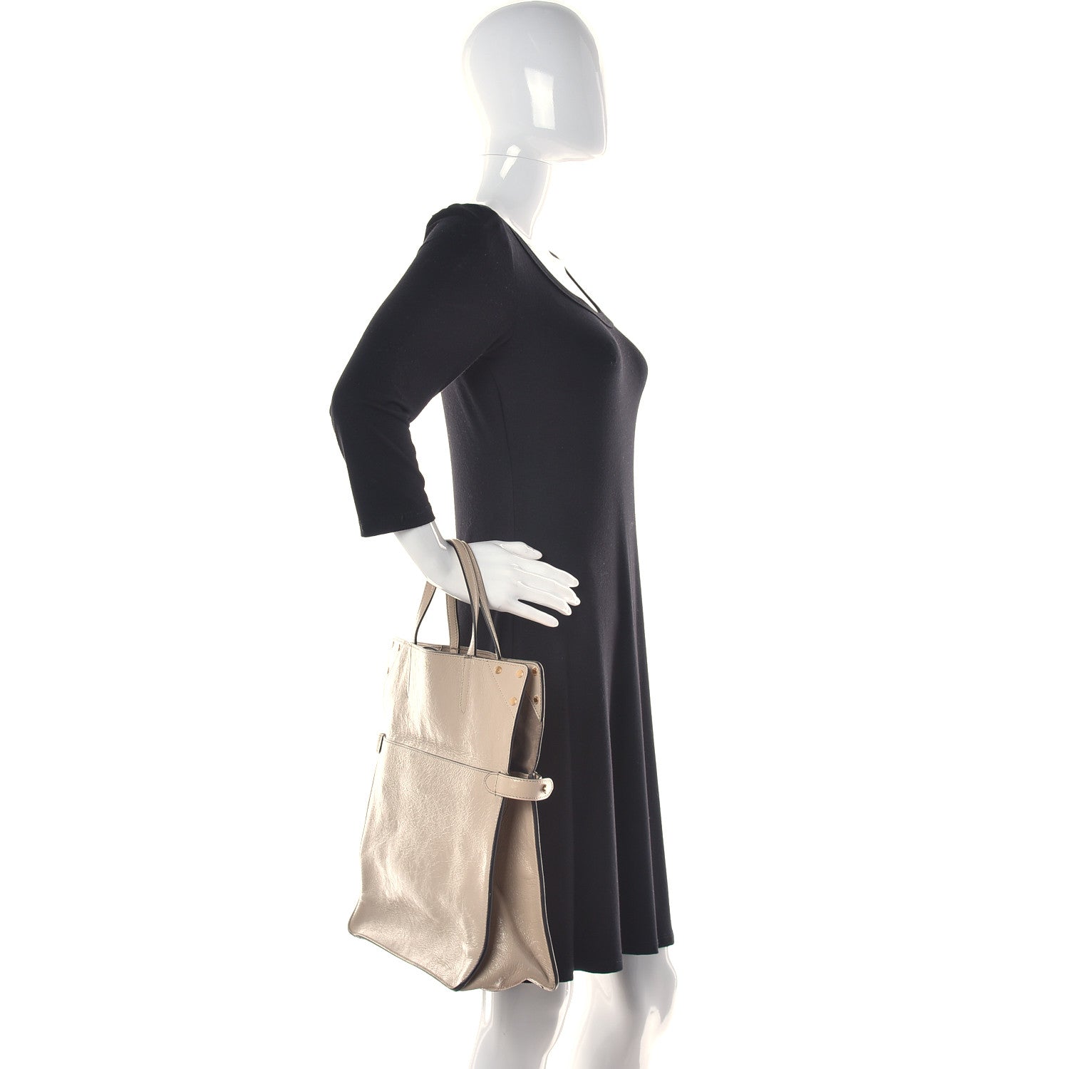 Fendi Agnello Old Shine Vitello Go Rain Large Flip Tote Amido Cocco 3 of 11