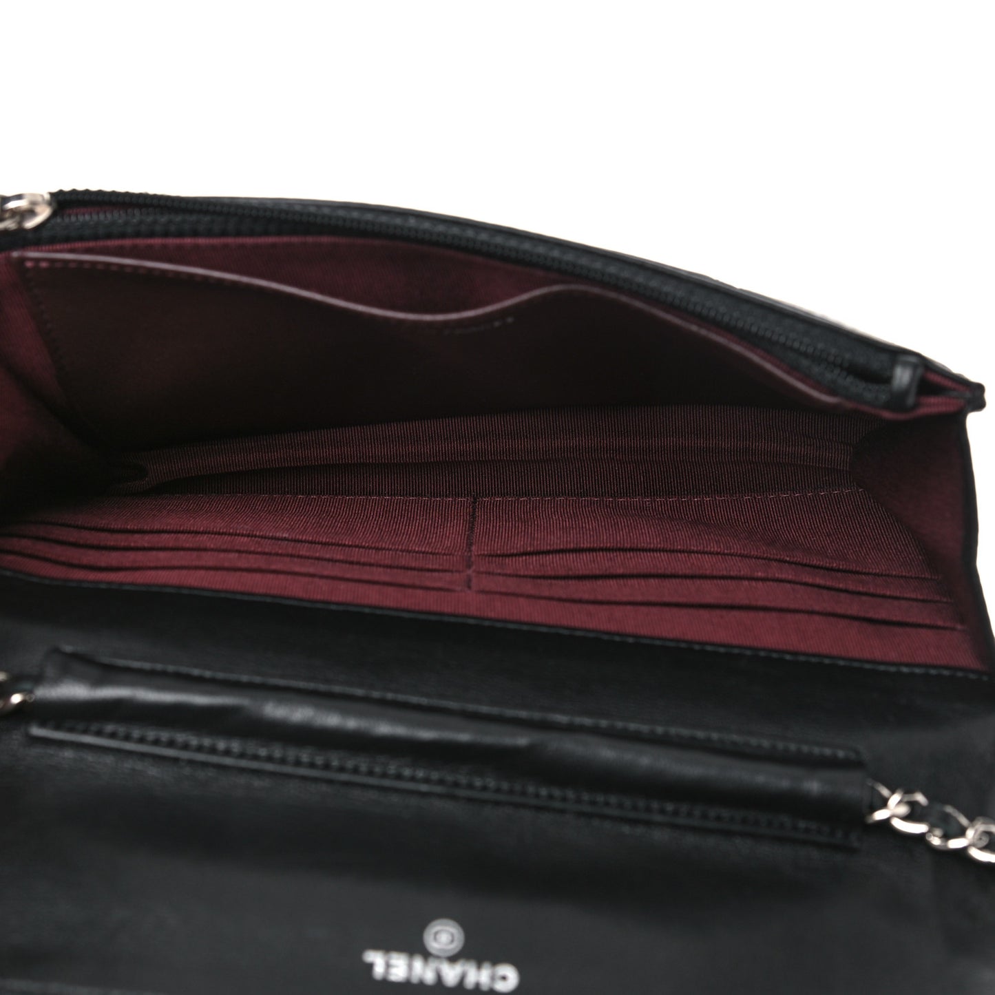 Lambskin Quilted Wallet On Chain WOC Black