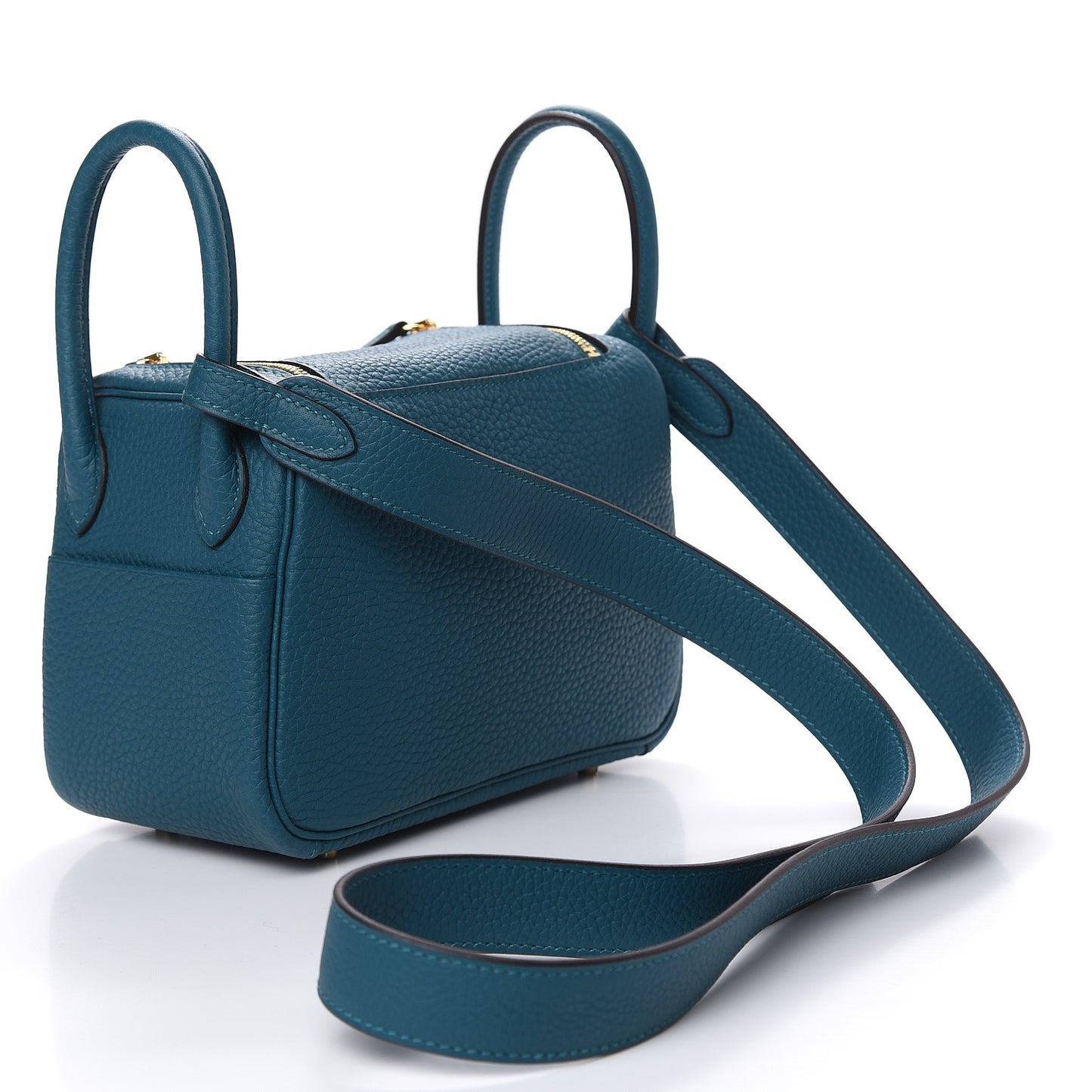 Taurillon Clemence Mini Lindy 20 Vert Bosphore