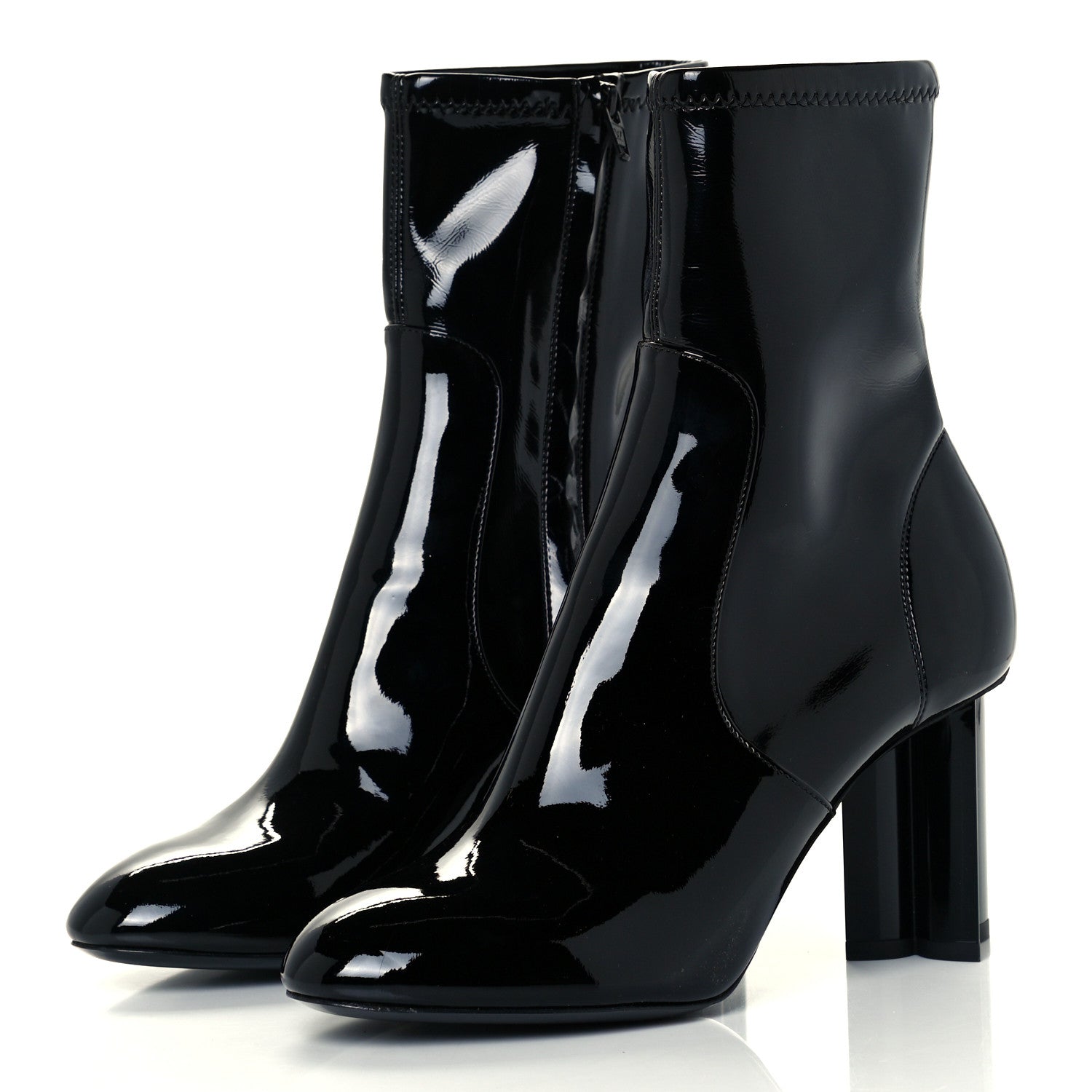 Louis Vuitton Patent Uniformes Silhouette Ankle Boots 37.5 Black 3 of 10