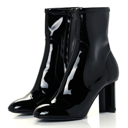 Louis Vuitton Patent Uniformes Silhouette Ankle Boots 37.5 Black 3 of 10