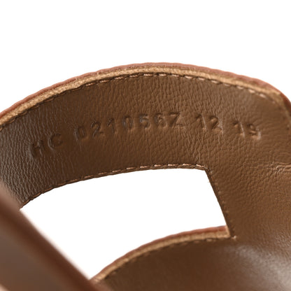 Hermes Box Calfskin Oran Sandals 35 Gold 9 of 10