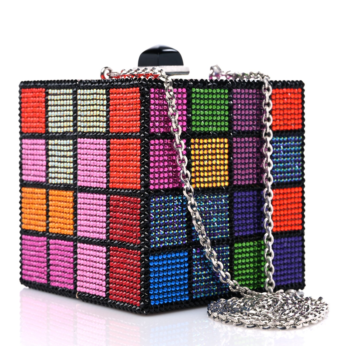Crystal Rubix Cube Clutch Multicolor