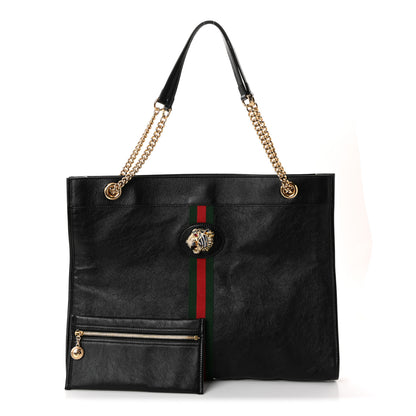 Gucci Calfskin Large Rajah Chain Tote Black 3 of 11