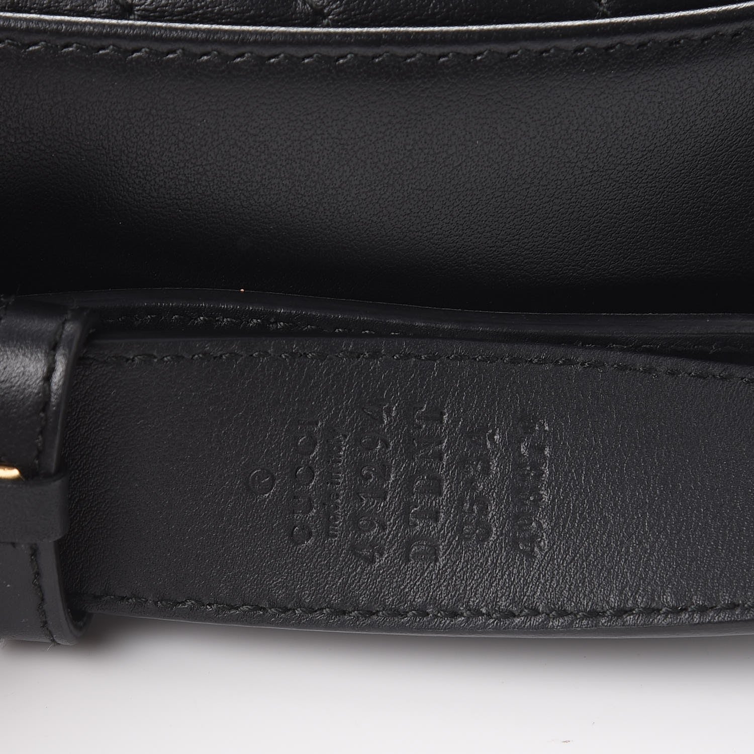 Gucci Calfskin Matelasse Animal Studs GG Marmont Belt Bag 85 34 Black 8 of 9