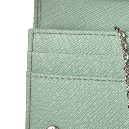 Prada Saffiano Metal Continental Flap Wallet Acquamarina 15 of 16