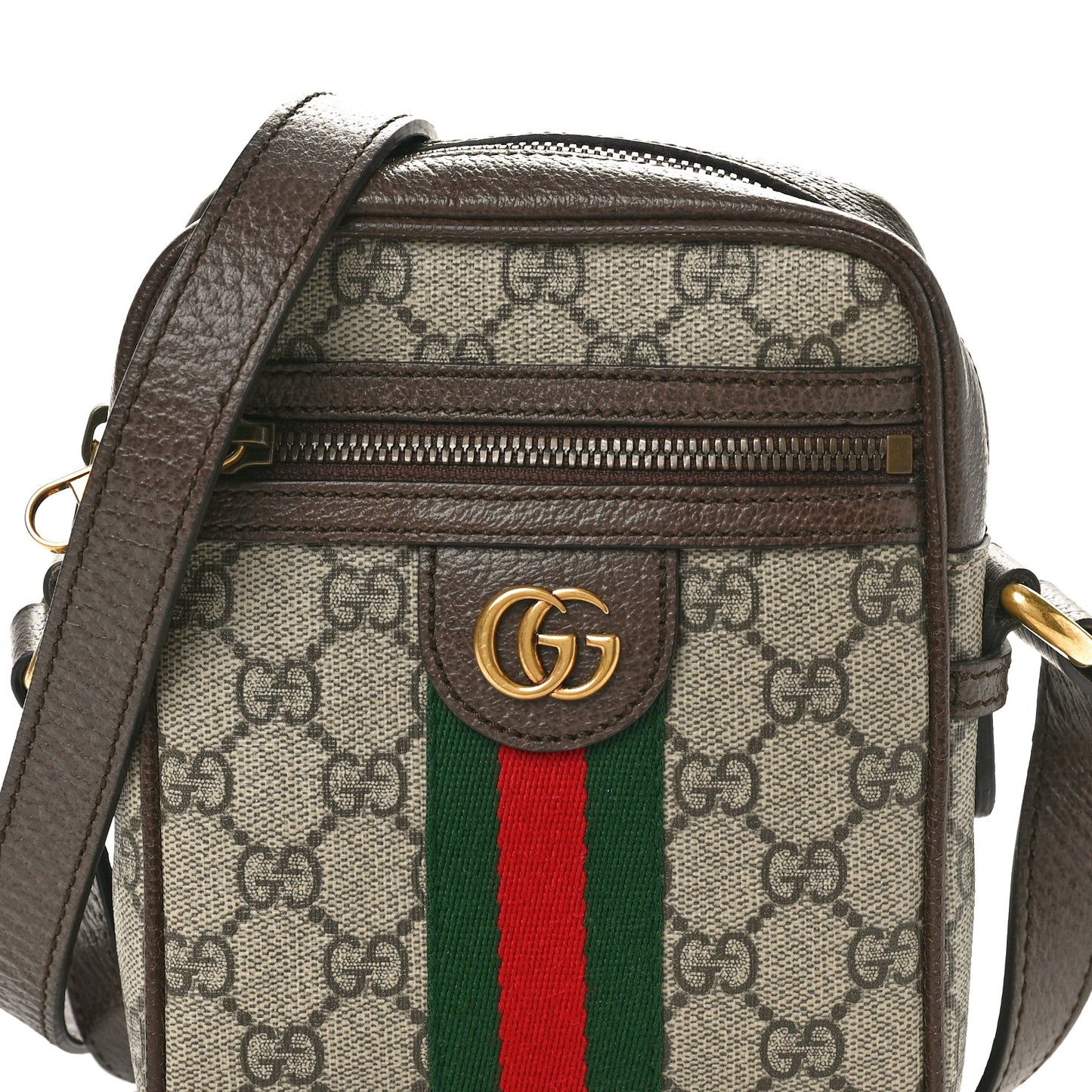 GG Supreme Monogram Web Mini Ophidia Messenger Brown