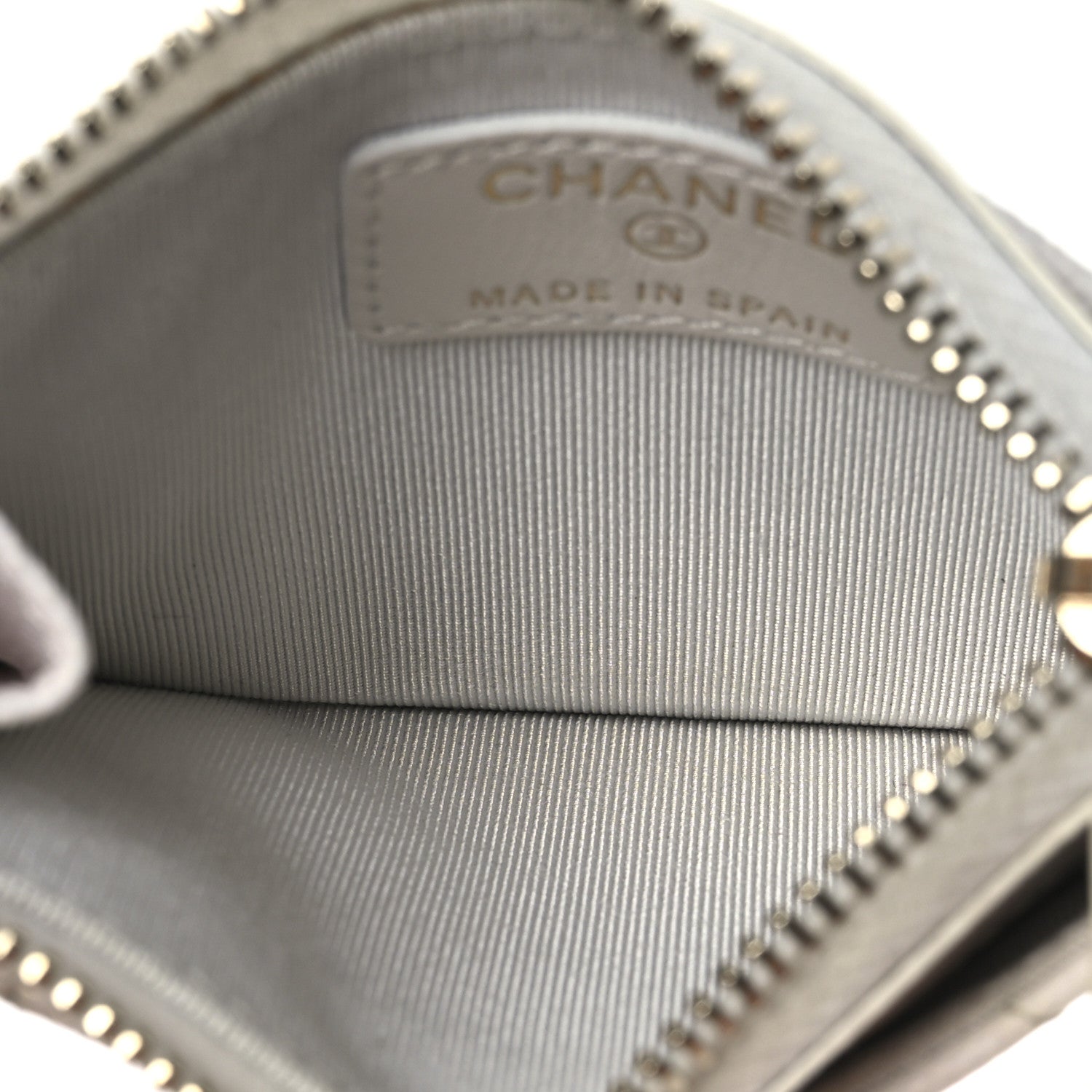 Chanel Caviar Quilted CC Zip Card Holder White 5 of 10