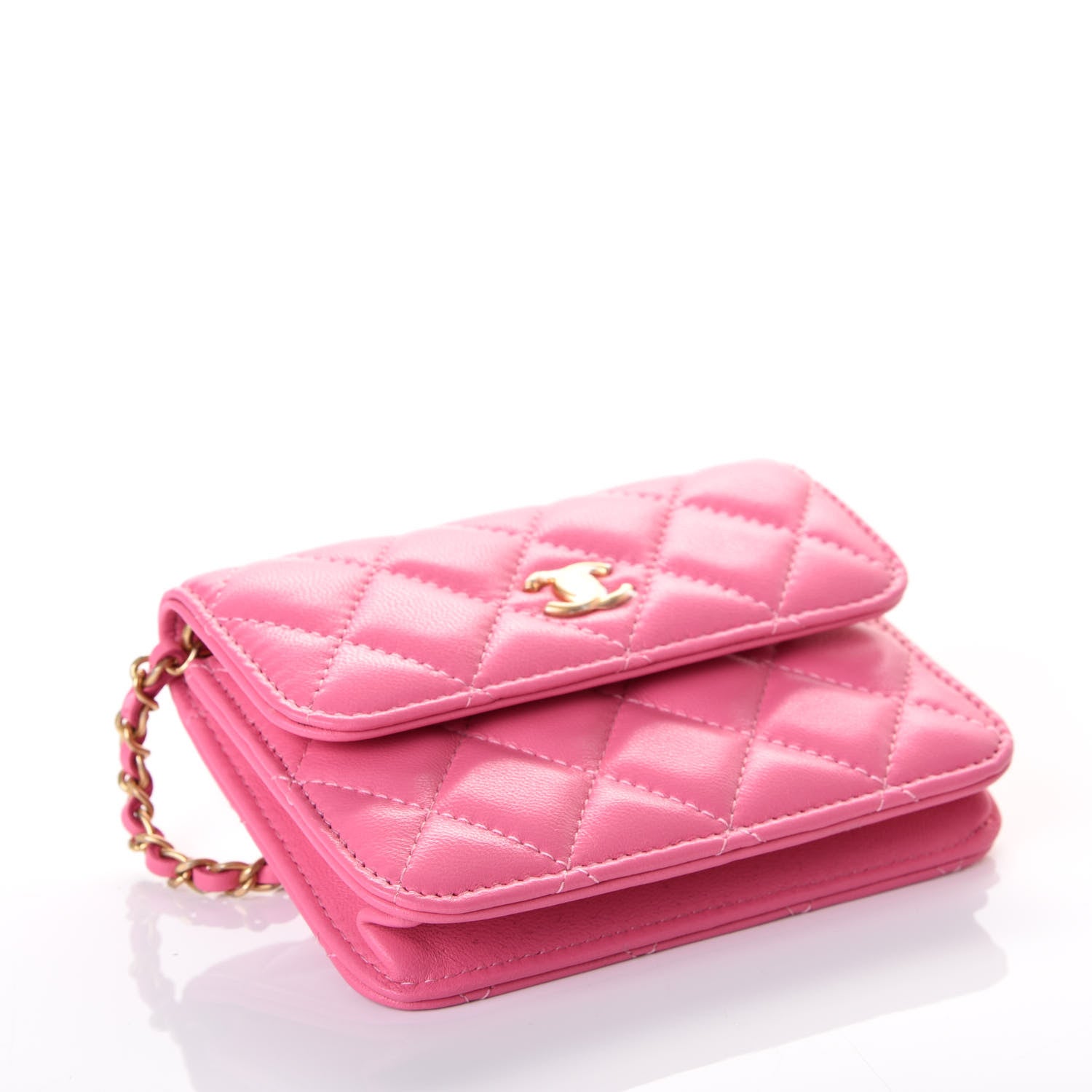 Chanel Lambskin Quilted Pearl Crush Clutch With Chain Pink 3 of 9
