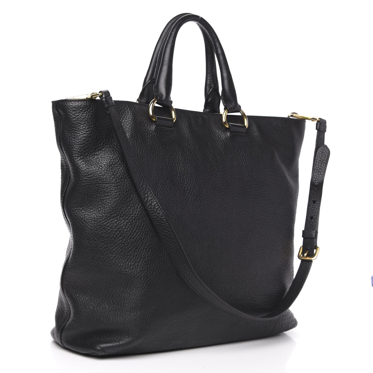 Prada Vitello Daino Tote Black 3 of 13