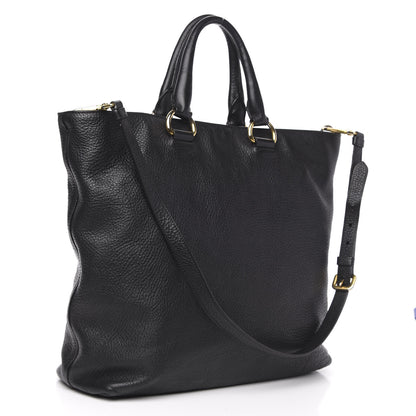 Prada Vitello Daino Tote Black 3 of 13