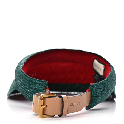 Gucci Raffia Web Visor M Green Red 6 of 11